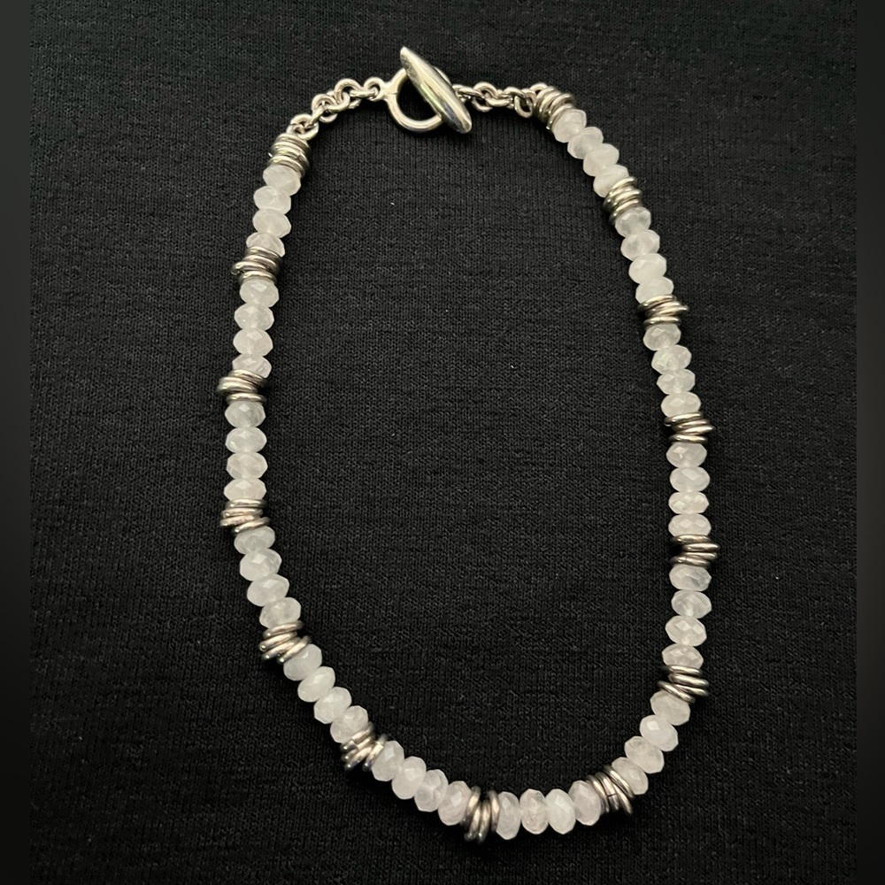 Faceted Moonstone and Sterling Silver Choker Necklace OOAK Gorgeous